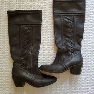 Fossil Felicia Black Knee High Boots